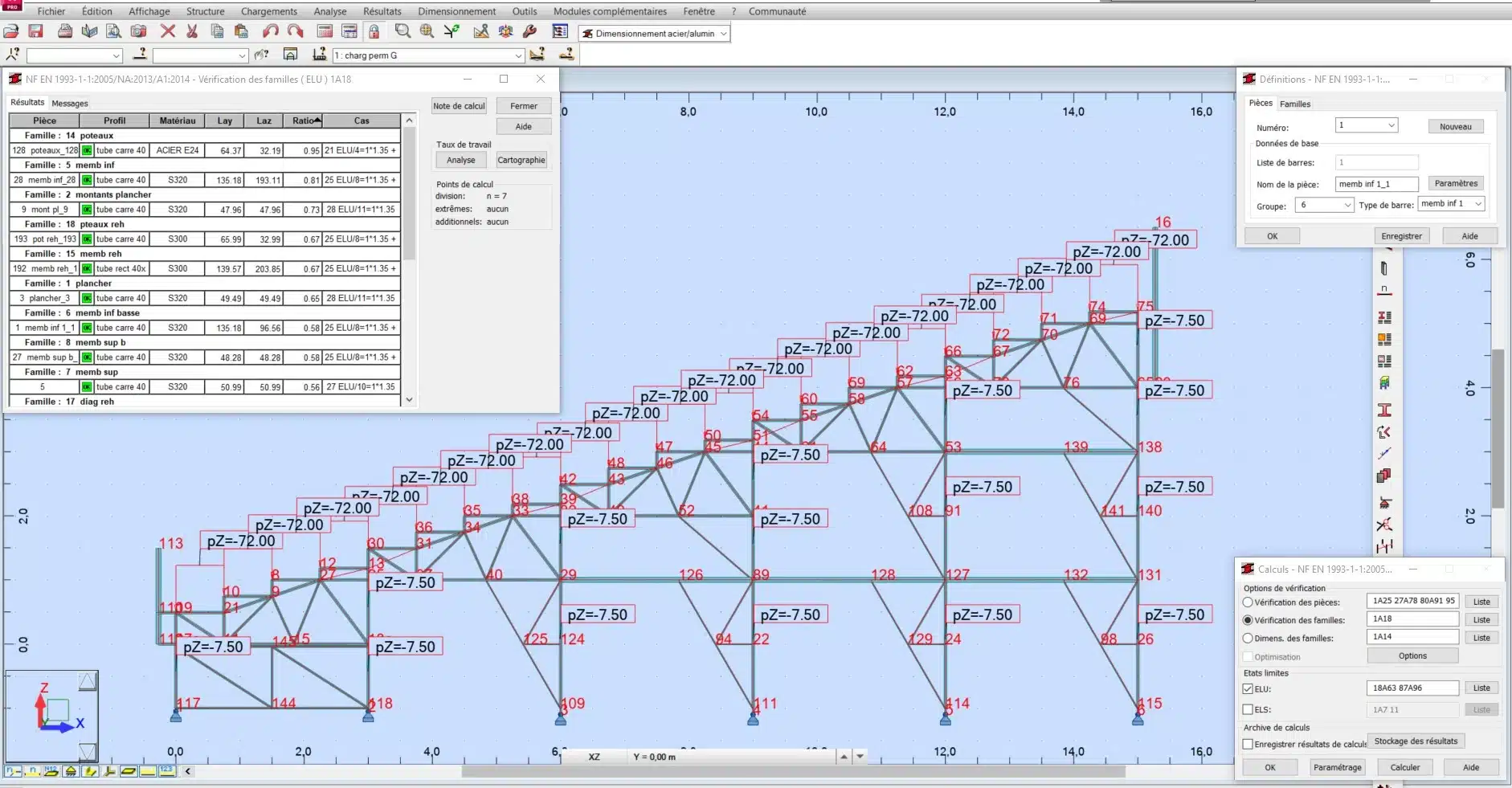 Note de calcul du bureau d'étude pour une tribune